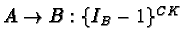 $A\rightarrow B: \{I_B-1\}^{CK}$